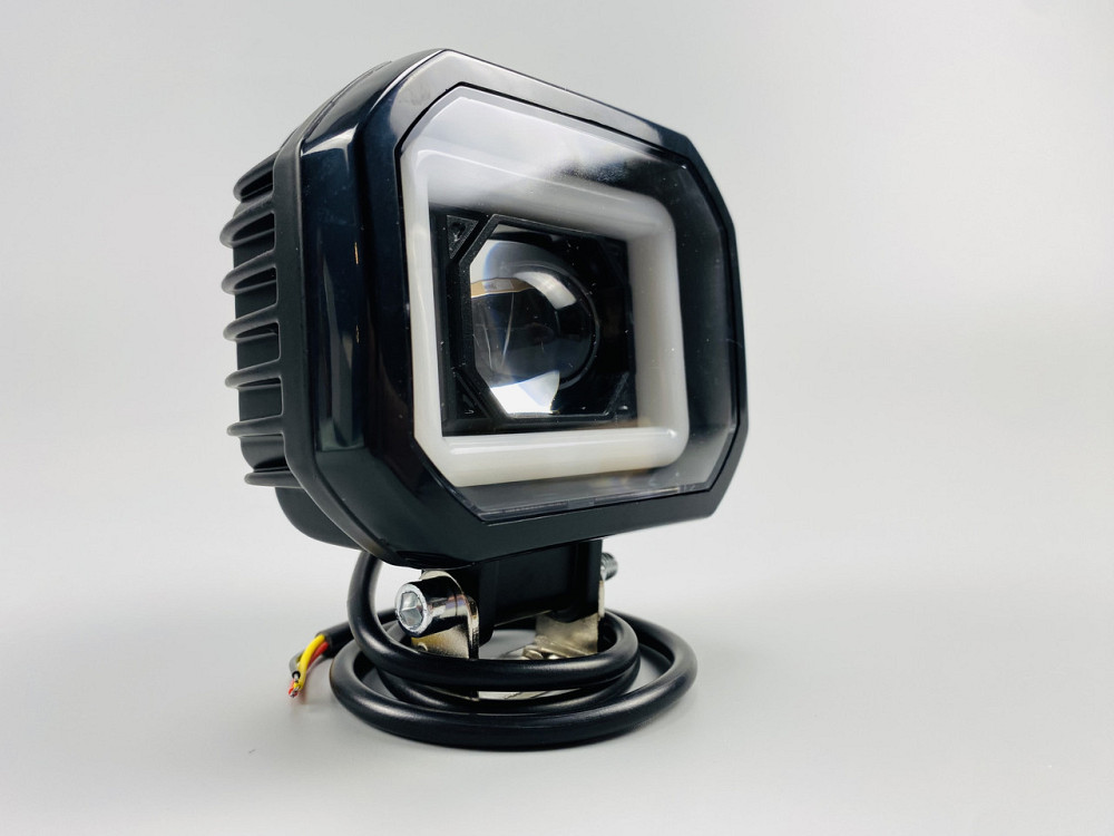 Фара LED квадратна 40W + LED кільце + велика лінза, додаткова протитуманна фара Мукачево - фото 10