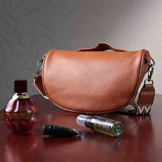 Стильна сумка жіноча через плече в класичному кольорі з натуральної шкіри Vintage 22658 Руда Київ