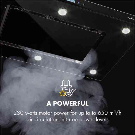 Острівна витяжка Valeria 90 см 6503/год витяжка touch LED скло неіржавка сталь чорний (Німеччина, читати Рівне