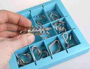 Набір головоломок 10 Metall Puzzles blue Eureka 3D Puzzle 473356, 10 головоломок Вінниця