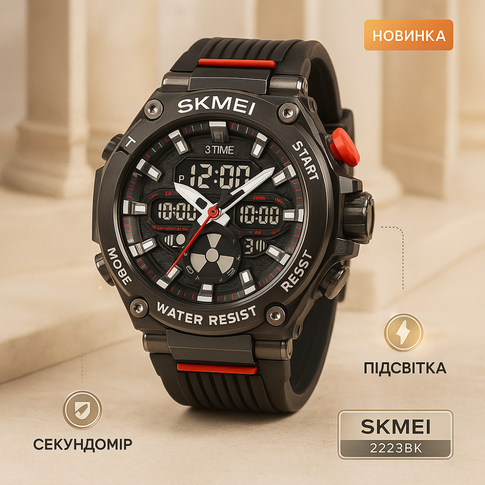 Кращий військовий годинник SKMEI, Чоловічий спортивний годинник з гарантією Водонепроникний PD-90 Львів - фото 7
