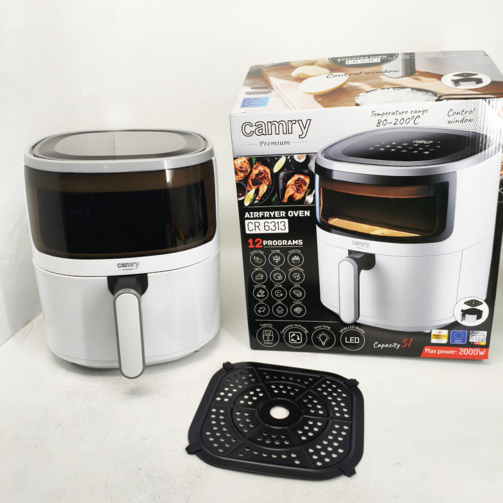 Аерофритюрниця для смаження без додавання олії Camry CR 6313 1500W 5Л, Фритюрниця гаряче повітря WE-39 Львів - фото 17