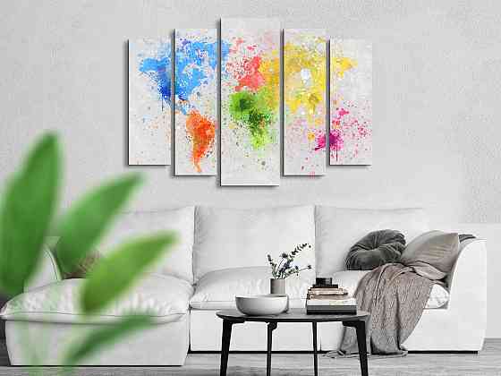 Модульна картина Абстракція Карта світу Art-279_5 ( 80х118см ) Київ