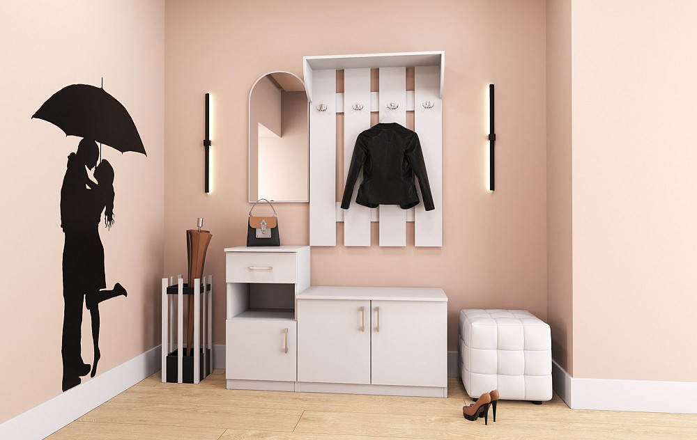 Прихожая Алиса, Белый, 1000/400/1880 Львов - изображение 3