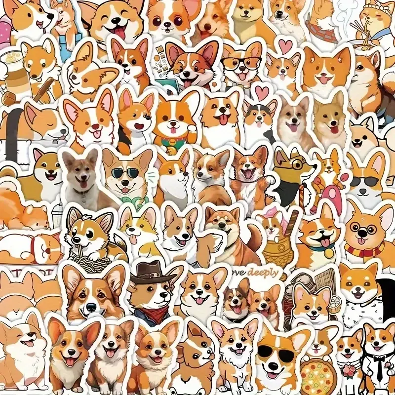 Набор наклеек «Корги» – 50 шт. виниловые водостойкие стикеры с милыми собачками Киев - изображение 1