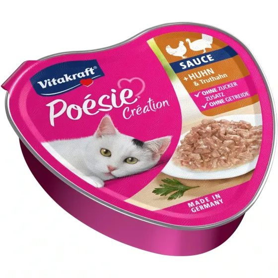 Влажный корм для кошек Витакрафт Vitakraft Poésie Créat с курицей и индейкой в ​​соусе, 85 г Винница