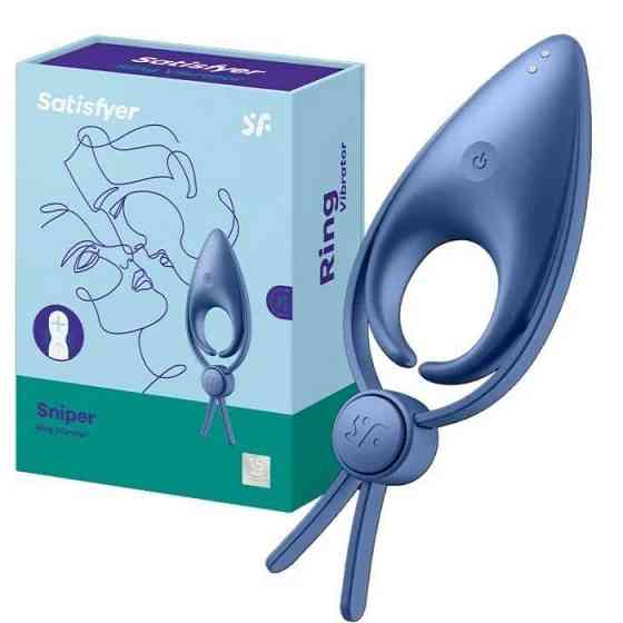 Эрекционное виброкольцо лассо с регулировкой размера Satisfyer Sniper Blue Sex Aura Киев