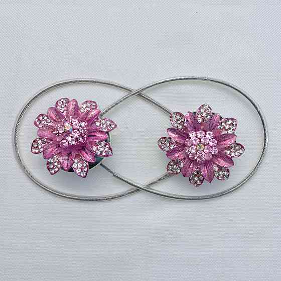 Магніти для штор та гардин "Flowers" набір 2 шт Рожевий (81-221) Київ