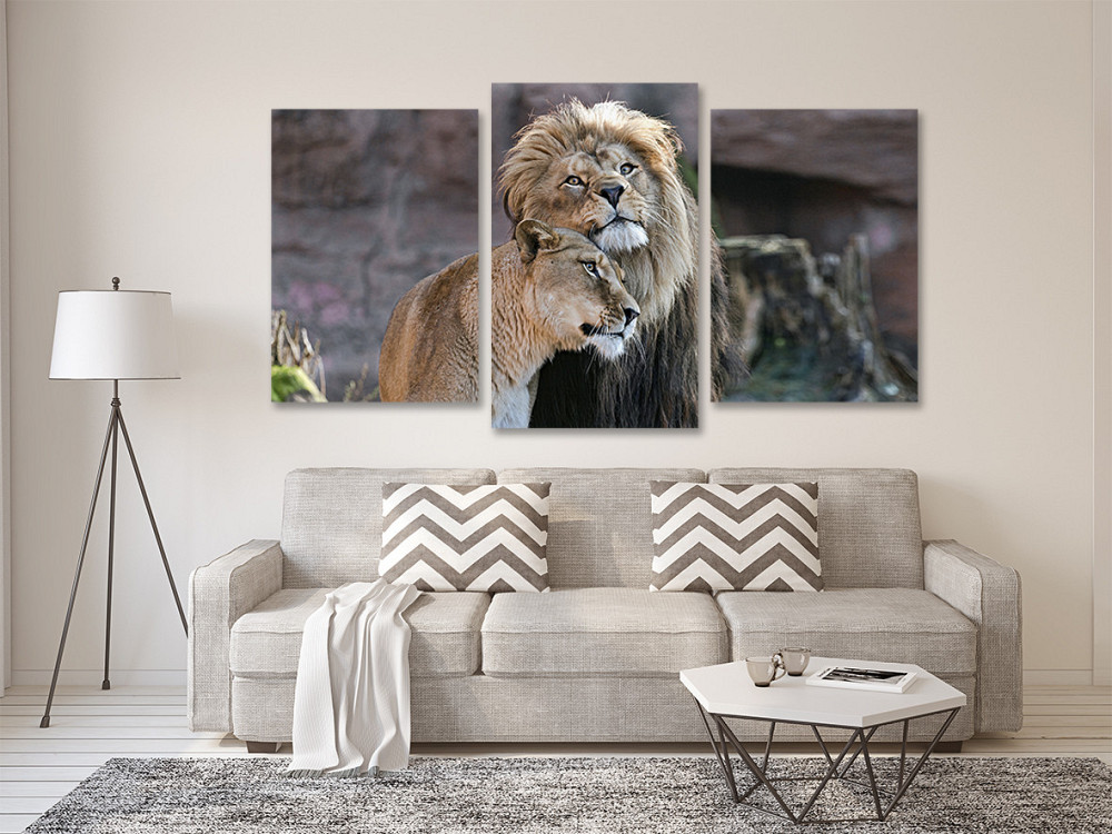 Модульна картина у вітальню/ спальню Сім`я Левів   Art-566_3 100x150 см Київ - фото 2