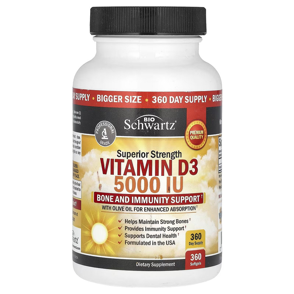Superior Strength, Vitamin D3, 5,000 IU, 360 Softgels Луцк - изображение 1