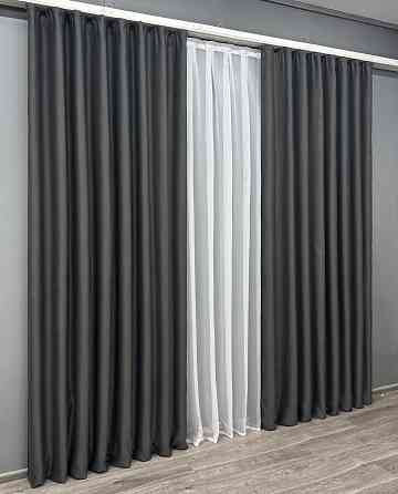 Комплект готовых штор VR-Textil Bagema Rvs № 1894ш Графитовый 200х270 см 2 шт (32-270) Киев