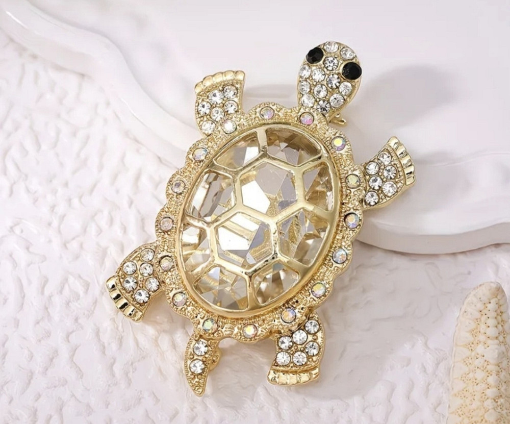 Брошка "Черепашка" Білий (0225) Сміла - фото 1
