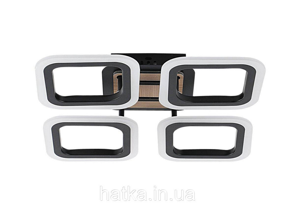 Люстра стельова світлодіодна VALESO 3307/4 димерна чорний + дерево 4480Lm Київ - фото 1