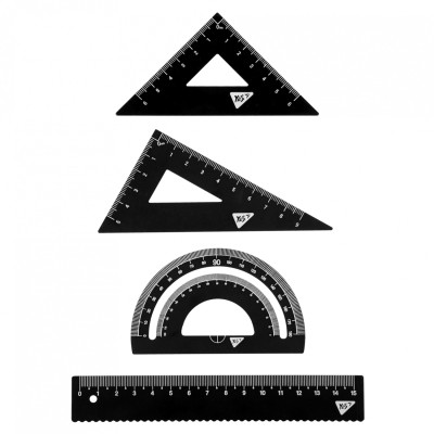 Лінійка Yes набір лінійка 15 см (4 предмети) (370677) Вінниця - фото 1