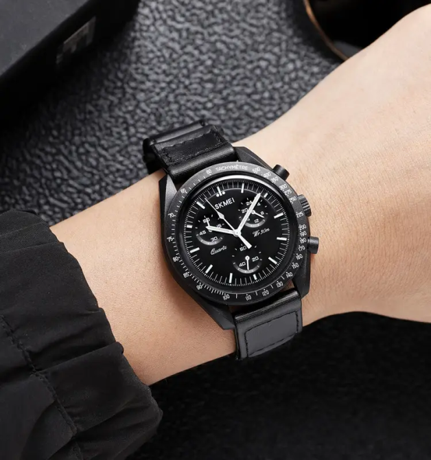 Чоловічий наручний класичний годинник Skmei 1982 (Чорний) Вінниця - фото 3