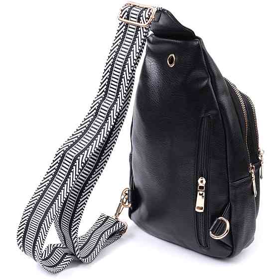 Цікава жіноча сумка з однією лямкою через плече з екошкіри Чорний (Vintage) Київ