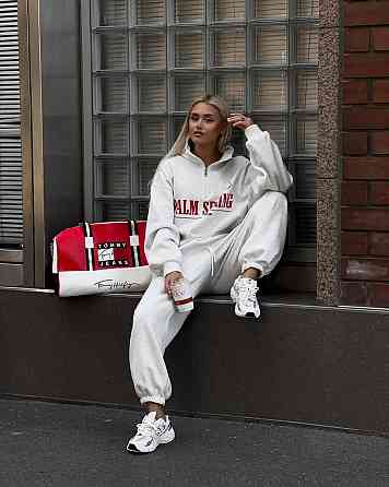 Жіночий теплий прогулянковий костюм-двійка в спортивному стилі тринитка на флісі Сірий, 46/48 Одеса