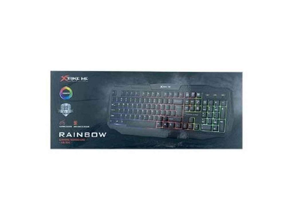 Клавіатура дротова KB-302 Rainbow LED/104 USB чорний ТМ XTRIKE Київ - фото 1