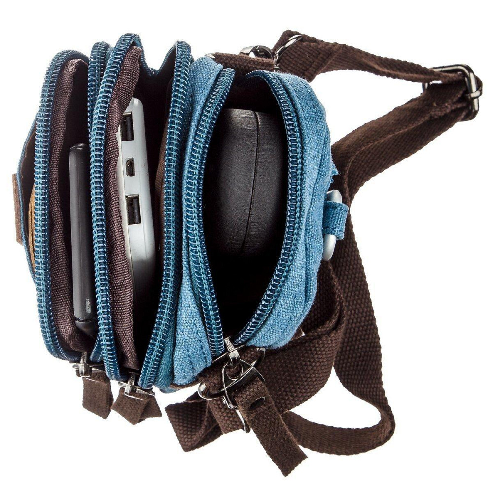 Барсетка текстильная Vintage 20164 Голубая Киев - изображение 5