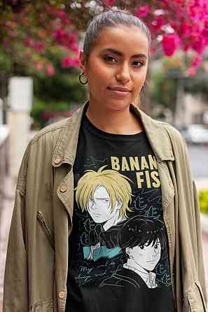 Футболка для мальчика аниме Аниме Банана Фисх Асх оверсайз (рост от 165 до 180 ) Черний AnimeJ0549m Днепр