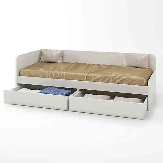 Односпальне ліжко з ящиками Еверест Соната-800 80х190 см німфея альба (білий) (DTM-2470) Львів