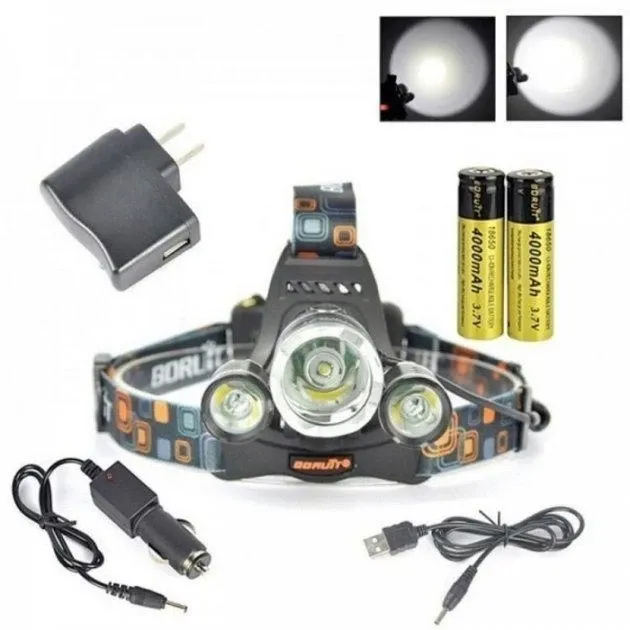 Акумуляторний ліхтар на голову Bailong RJ 3000T6 Світлодіодний ліхтар із зарядкою USB Одеса - фото 5
