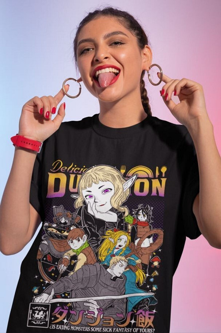 Футболка для мальчика аниме Сенсхи Сенсхи Фоод Деликиоус оверсайз (рост от 165 до 180 ) Черний AnimeJ1148m Днепр - изображение 2