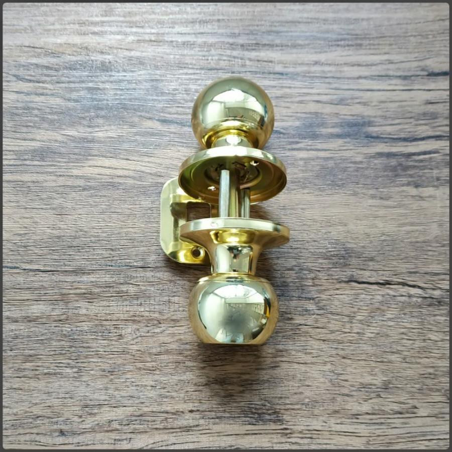 Ручка дверна кругла з засувкою Avers 6072-03 без ключа (золото) Харків - фото 2