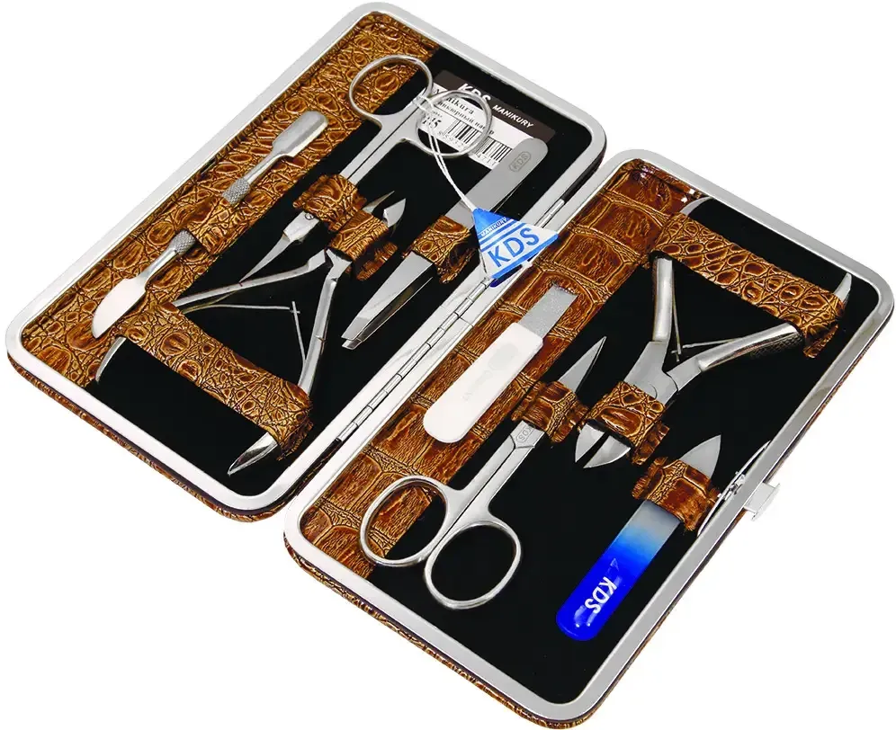 Маникюрный набор KDS маникюрно-педикюрная рамка (7 предметов) 7115 с хрустальной пилочкой Киев - изображение 1