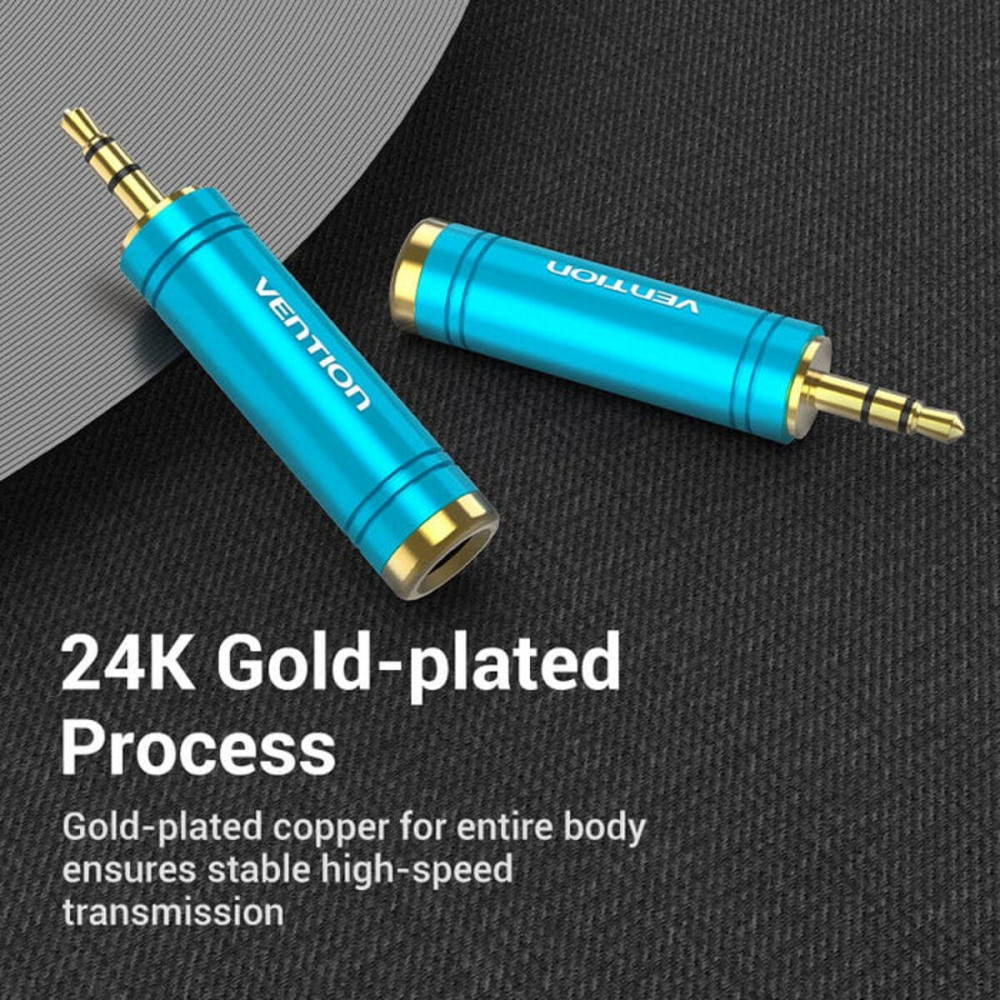 Адаптер Vention 3.5mm Male to 6.35mm Female Audio Adapter Blue Aluminum Alloy Type (VAB-S04-L) Київ - фото 2