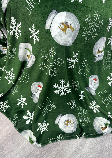 Плед-покривало Decorator WellSoft 200х220 см з різдвяним принтом Зелений (87-170) Київ - фото 8