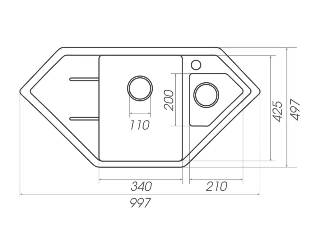 PLATINUM Гранітна мийка для кухні Platinum 9950 PANDORA матова Топаз Київ - фото 6