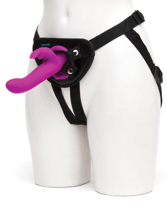 Страпон -кролик с вибрацией и трусиками Happy Rabbit Rechargeable Vibrating Strap-On Harness Set Sex Aura Киев - изображение 1