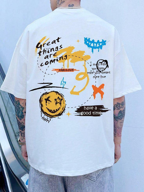 Футболка мужская с принтом  42 Белая 2664088905 Днепр - изображение 1