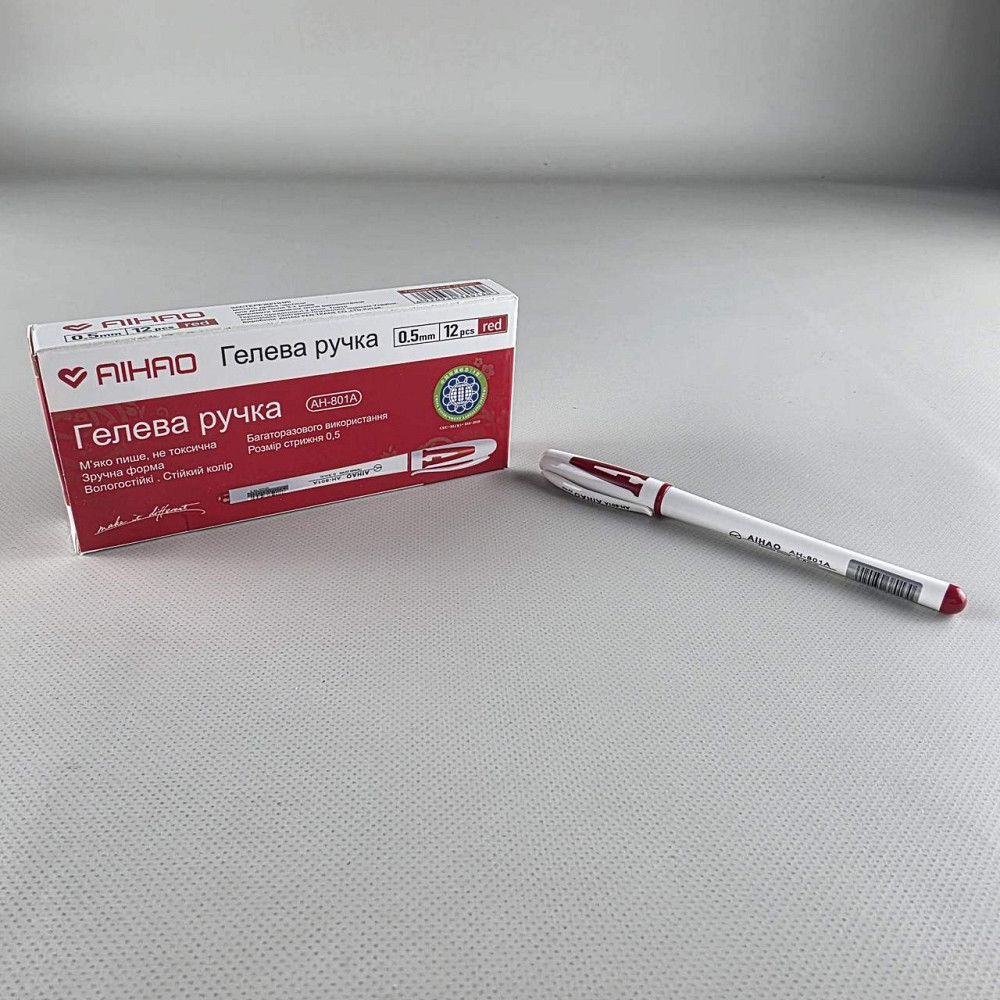 Гелева ручка червона тм Aihao AH-801 А (5 шт.) Харків - фото 2