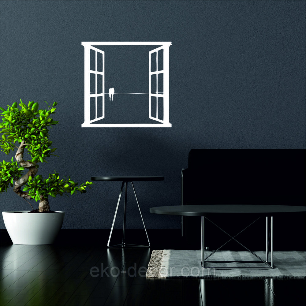 Декоративное настенное Панно «Птицы в окне» Декор на стену 90*85 см, Белый Киев - изображение 2