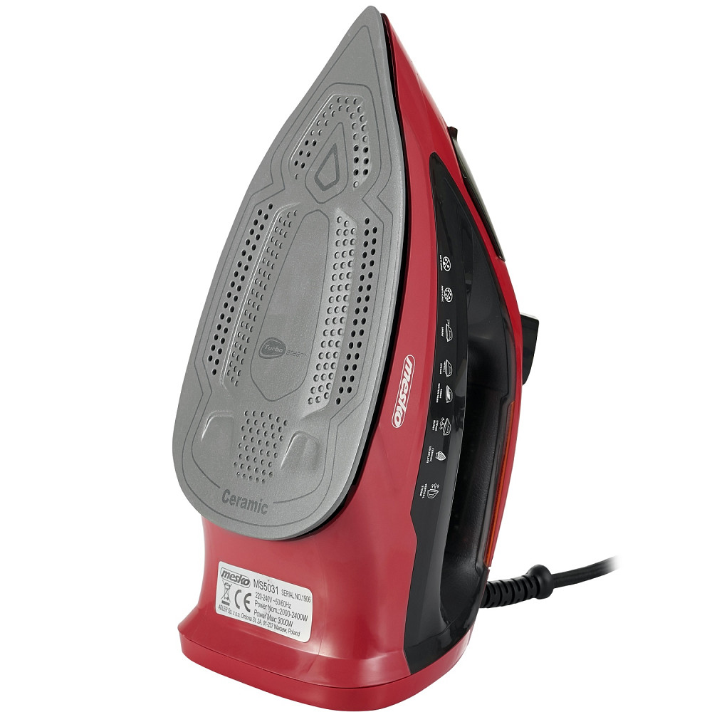 Праска Mesko MS 5031 red 3000Вт/ 400 мл/ кераміка/ ''Крапля-стоп''/автовимкнення/ червона Вінниця - фото 6