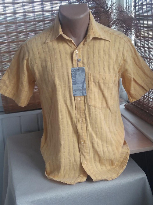 Чоловіча турецька сорочка шведка лляна. 46р Київ - фото 1