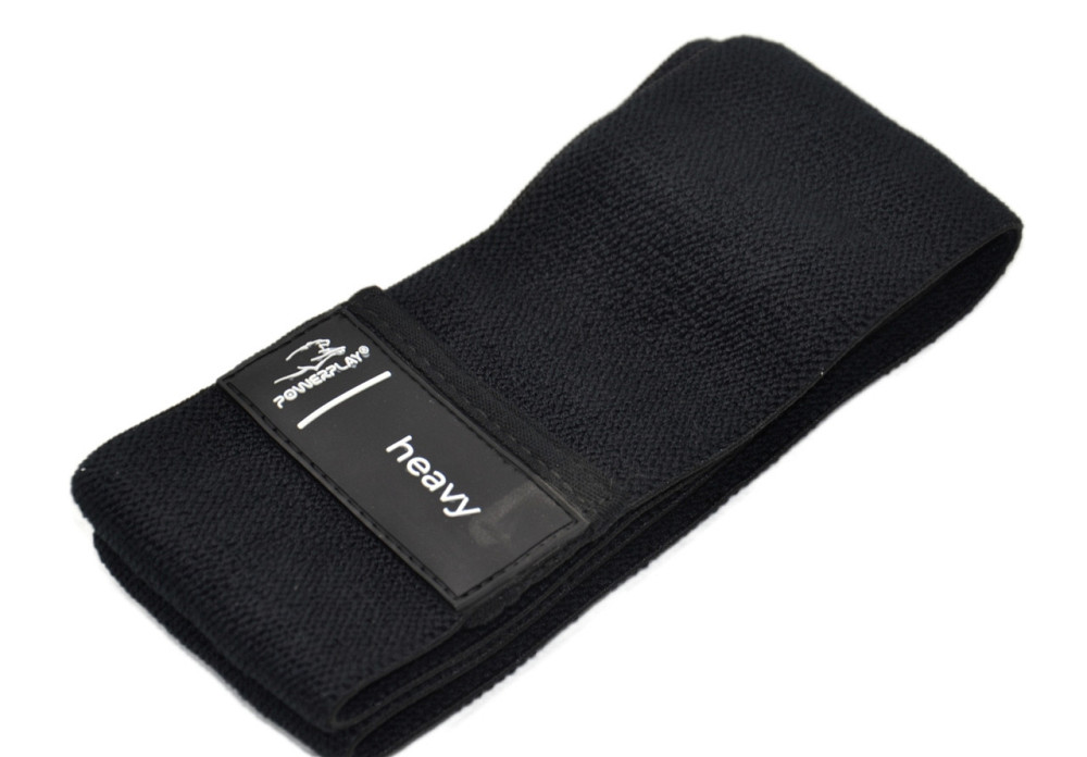 Тканева гумка для фітнесу та спорту PowerPlay 4111 Hip Band L Light Чорна (d_84cm) Кам'янське - фото 5