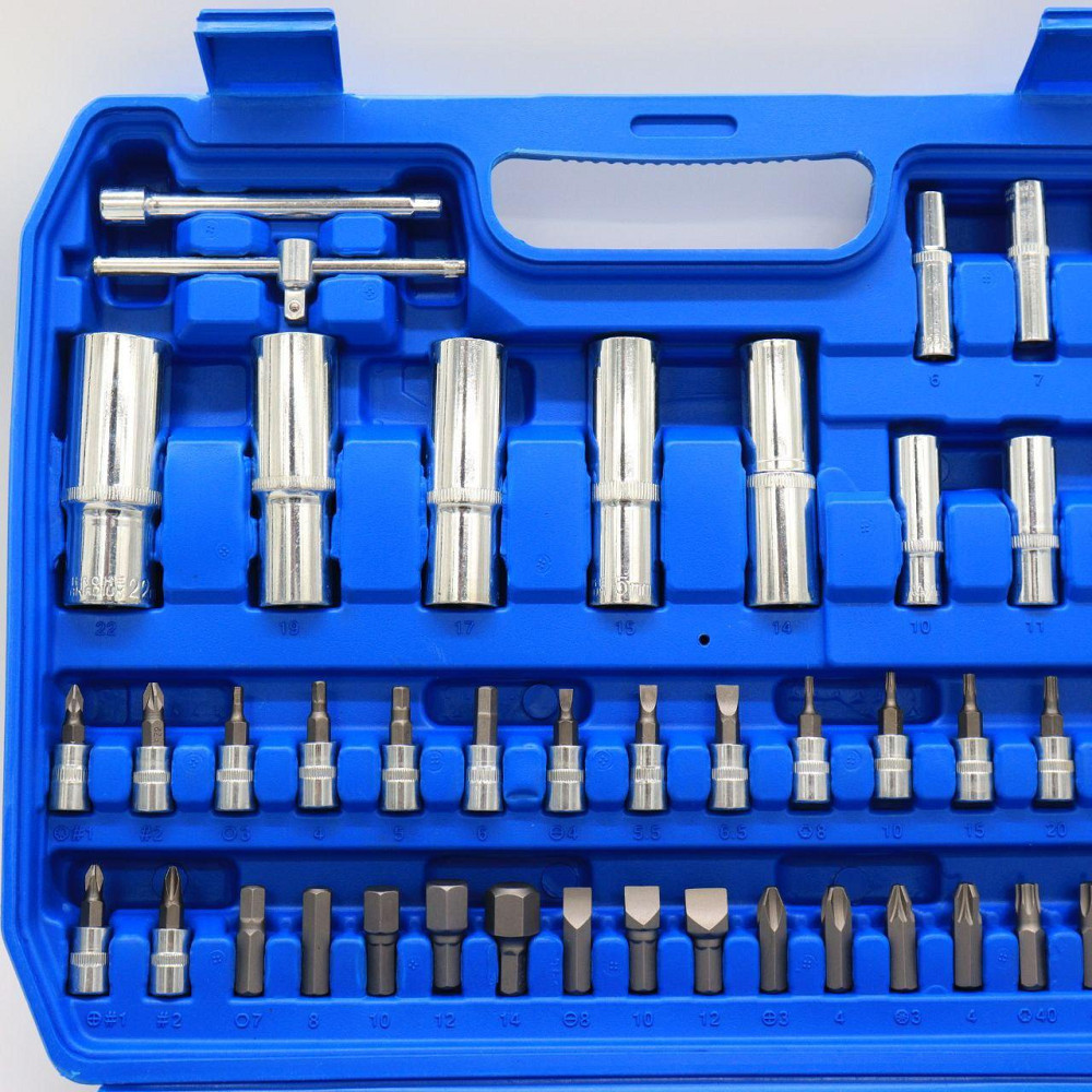 Універсальний набір інструментів 108 предметів у кейсі (1/4" та 1/2") / Набір торцевих головок та ключів Київ - фото 8
