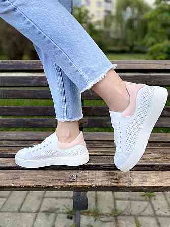 Кеды женские Украина белые натуральная кожа размер 37 (арт. 23.5см) Коломия