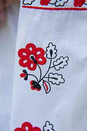 Вишиванка для дівчаток-підлітків лляна з довгим рукавом, білий топ Київ