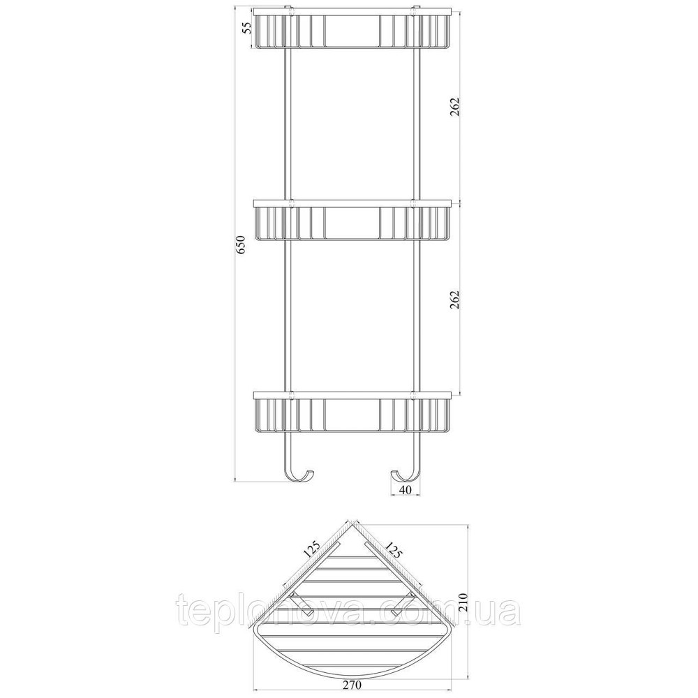 Полиця потрійна кутова TOPAZ 4134 Чернівці - фото 2