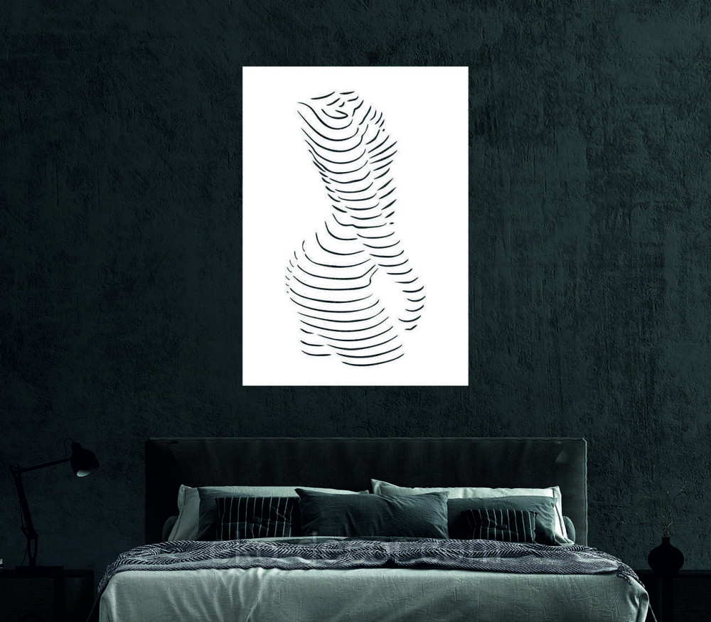 Декоративное настенное Панно «Силуэт женщины», Декор на стену 90*63 см, Белый Киев - изображение 3