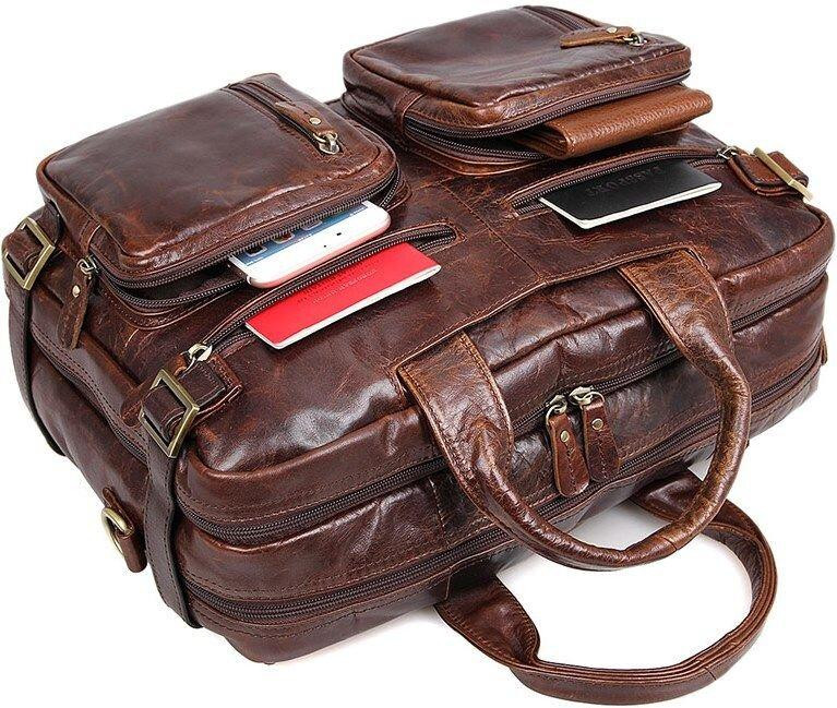 Сумка мужская Vintage 14590 кожаная Коричневая Киев - изображение 7