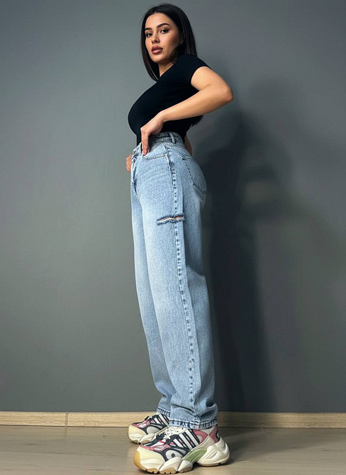 Джинси жіночі Liuzin 3110-3119 baggy comfort банани рвані стрейчеві блакитні, блакитний, 31, 31, 86 см, 114 см Київ - фото 11