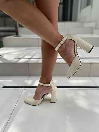 Wright Босоніжки жіночі бежеві WRIGHT 9535 шкіряні / Босоніжки на підборах із закритим носком 3 Коломыя