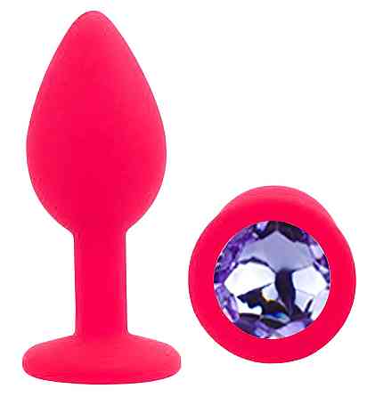 Силіконова анальна пробка EGZO - Silicone Pink Round Plug Amethyst, size S Sex Aura Київ