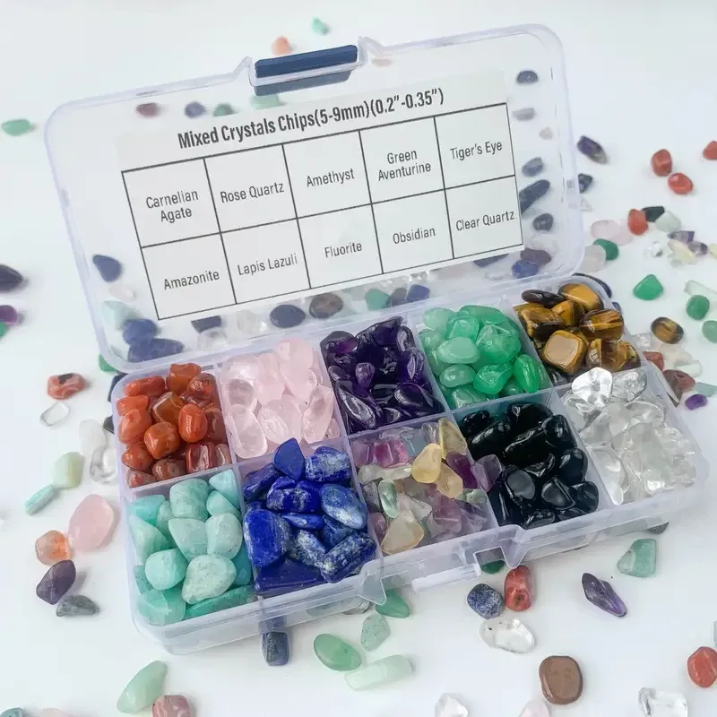 Набір натуральних каменів і кристалів 10 видів у колекційній коробці Київ - фото 5