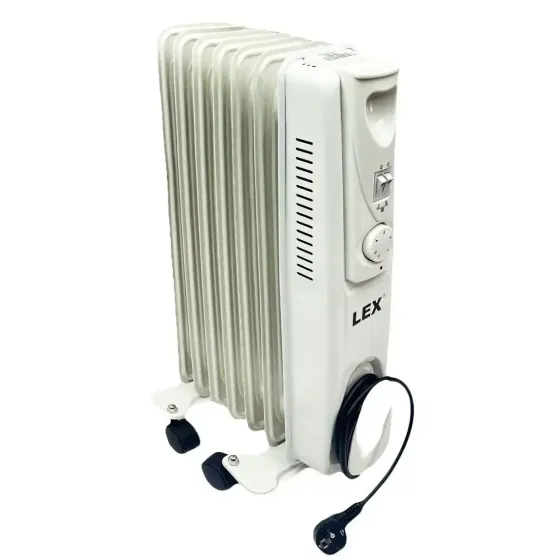 Обігрівач масляний LEX LXHY-15G1 — 7 ребер, 1500 Вт, безпечний, Чехія Львів